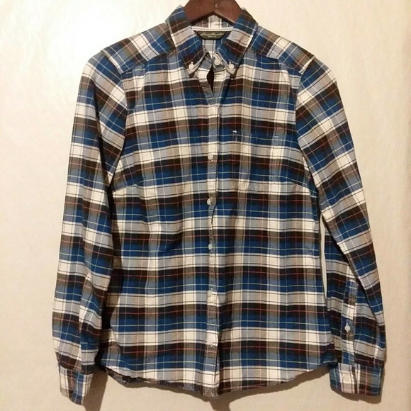 Eddie Bauer Boys Plaid Button Up Shirt Size S - Picture 1 of 8